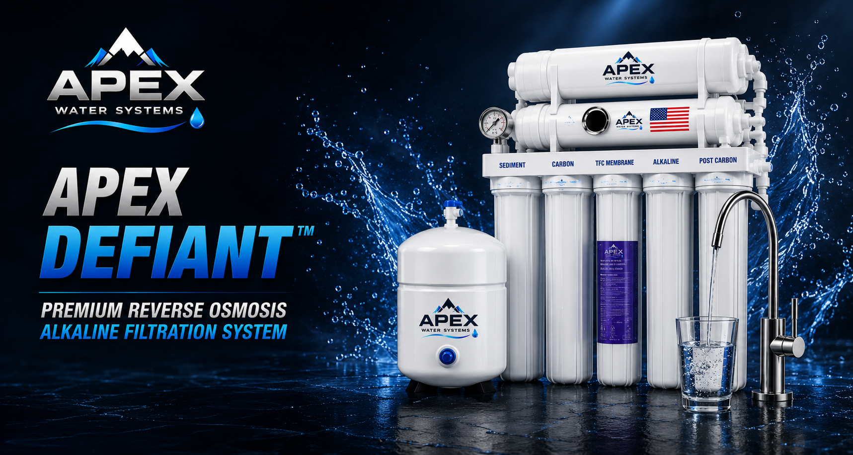 Apex Defiant premium alkaline reverse osmosis system