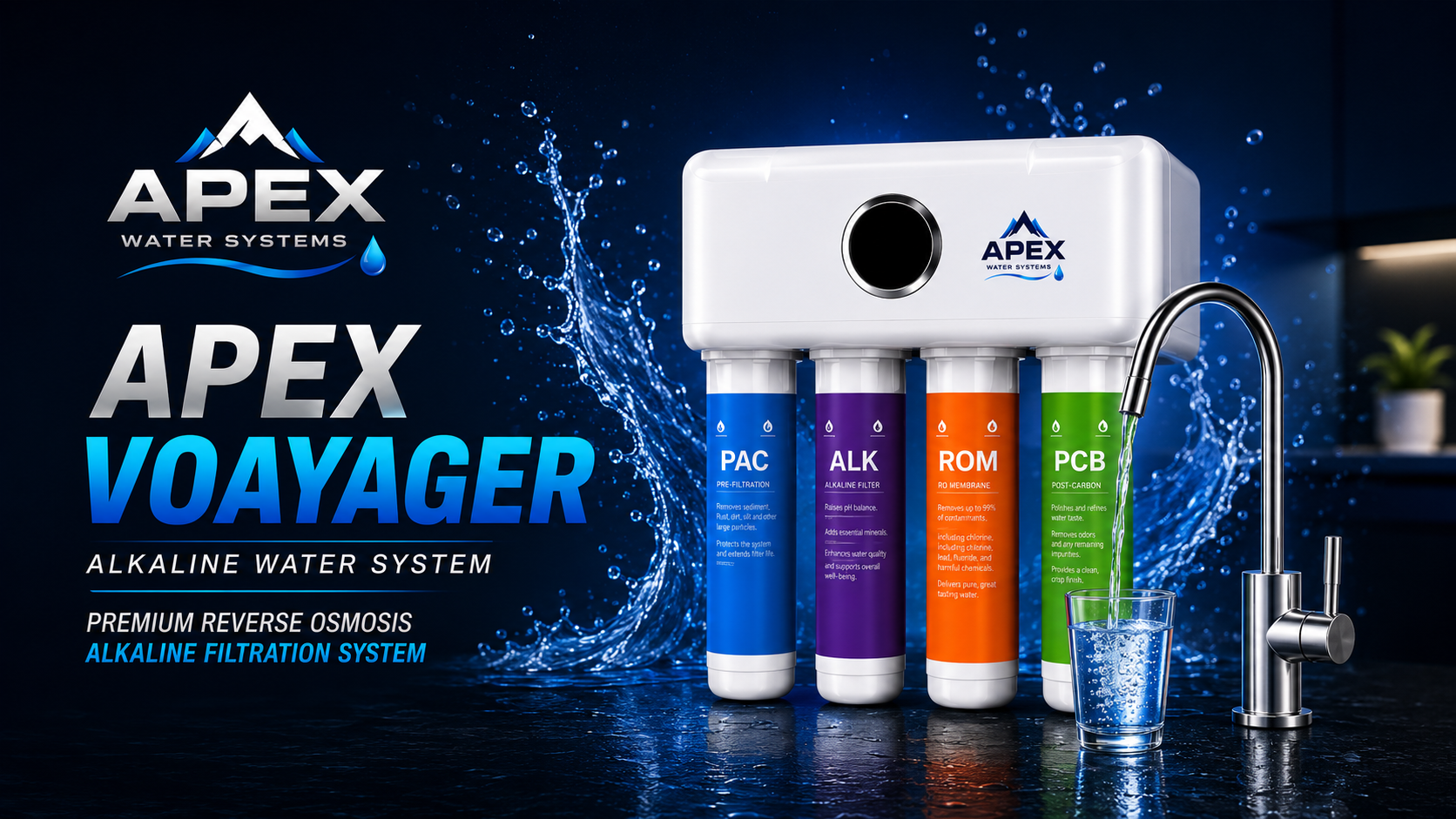 Apex Voyager alkaline reverse osmosis system